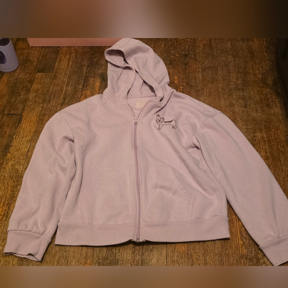Cat & Jack Lavender Zip Hoodie with Embroidery